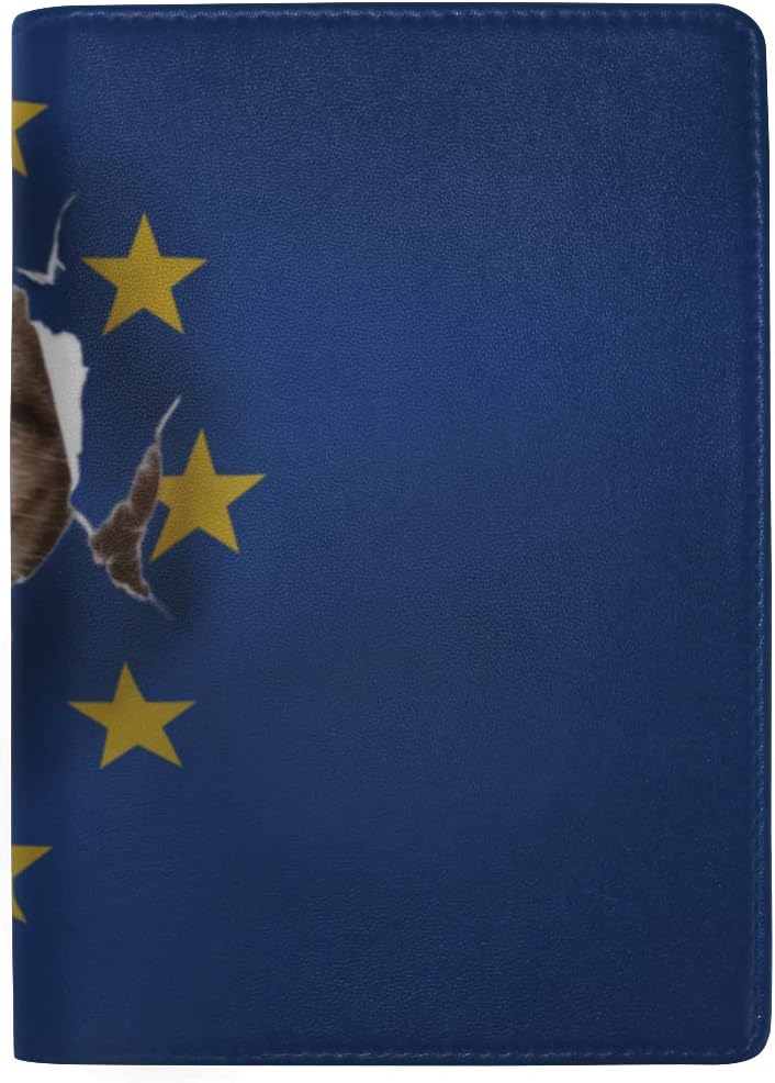 Passport Holder Lovely Cat With Flag Cap Waterproof Multi-functional Passport Cover Case Outdoor Travel Wallet Passport Wallet For Men Women Couple Girls