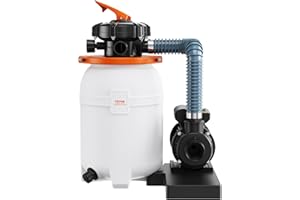 VEVOR Sand Filter Pump for Above Ground Pools, 0.33 HP Swimming Pool Pumps System & Filters Combo Set with 6-Way Multi-Port V