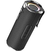 COOPERS Portable Bluetooth Speaker, Wireless Bluetooth Speaker, IPX5 Waterproof Speakers with RGB Lights, Loud Stereo Sound Deep Bass, Long Playtime TWS Pairing for Home/Party/Outdoor Beach