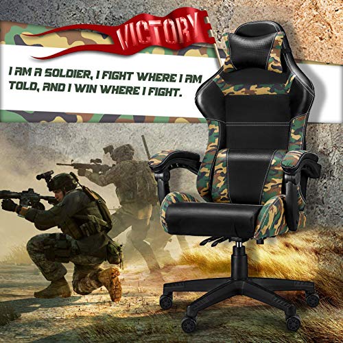 Gaming Chair Camo Video Game Chairs Camouflage Office Tall Back Chair with Carbon Fiber Leather Comfortable Adjustable… - Image 2