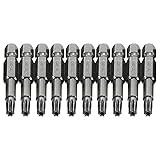 COMOK 10pcs 50mm Long 1/4 Inch Hex Shank T20 Torx
