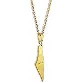 GANESA JW Palestine Necklace Palestine Map Pendant Necklace Stainless Steel Palestine Letter Map Necklace for Women Men Arabic National Jewelry - Gift Box