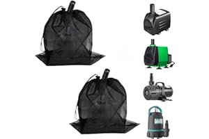 IWBOTQ 2 Pcs 11.8" x 15.7" Pond Pump Cover, Pond Pump Filter Bag, Black Media Bag Large Pump Mesh Bag for Outdoor Water Ponds Filters, Water Filter Pump, Outdoor Ponds, Garden, Swimming Pool (2 Pack)