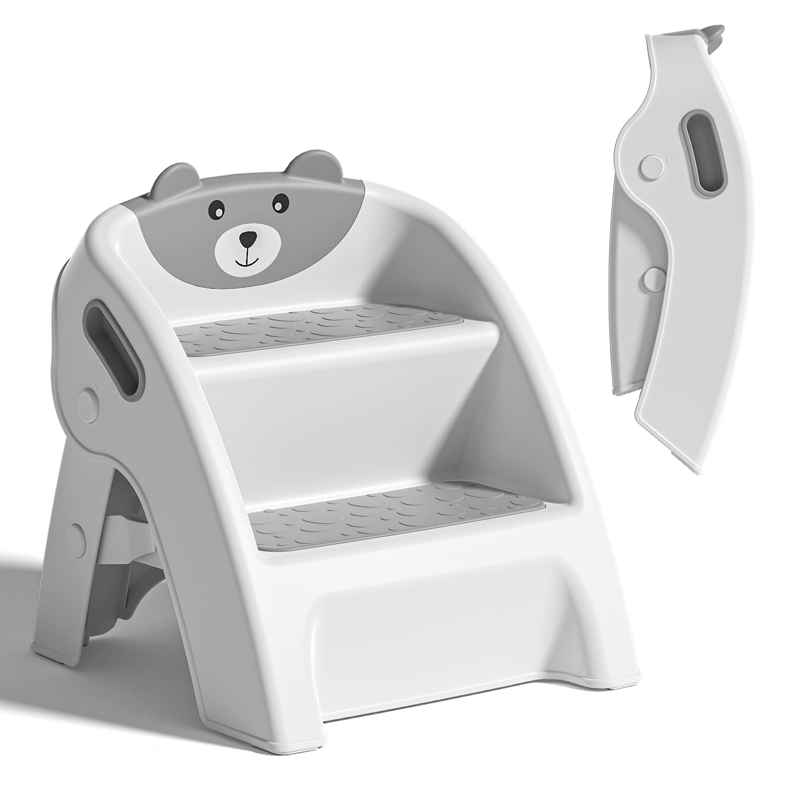 Photo 1 of Folding Kids Step Stool for Bathroom and Potty Training,Anti-Slip, Anti-Tip A-Frame Design with 10-Second Setup-Potty 2 Step Stool for Toddlers