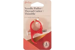 Sew Easy 3-in-1 Tool – Needle Puller, Thread Cutter, Thimble for Quilting Patchwork Protects Fingers Prevents Tired Fingers, 