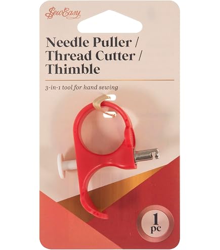 Hisew 3-in-1 Needle Puller Thimble Thread Cutter Hand Quilting Sewing