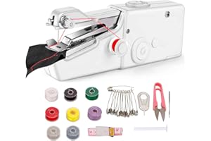 TULIYET Handheld Sewing Machine, Quick Sewing Portable Sewing Machine, Mini Handheld Sewing Machine, Portable Sewing Machine Suitable for Home, White