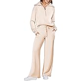 ANRABESS Women 2 Piece Outfits 2025 Fall Fashion Airport Wide Leg Pants Lounge Set Leisure Travel Vacation Clothes Sweatsuits