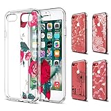 iPhone 7 Case Clear, ivencase 5PCS Replaceable Patterned Card DIY Creative Shockproof Hard PC + Soft TPU Silicone Bumper Transparent Cover for iPhone 7 4.7 Inch