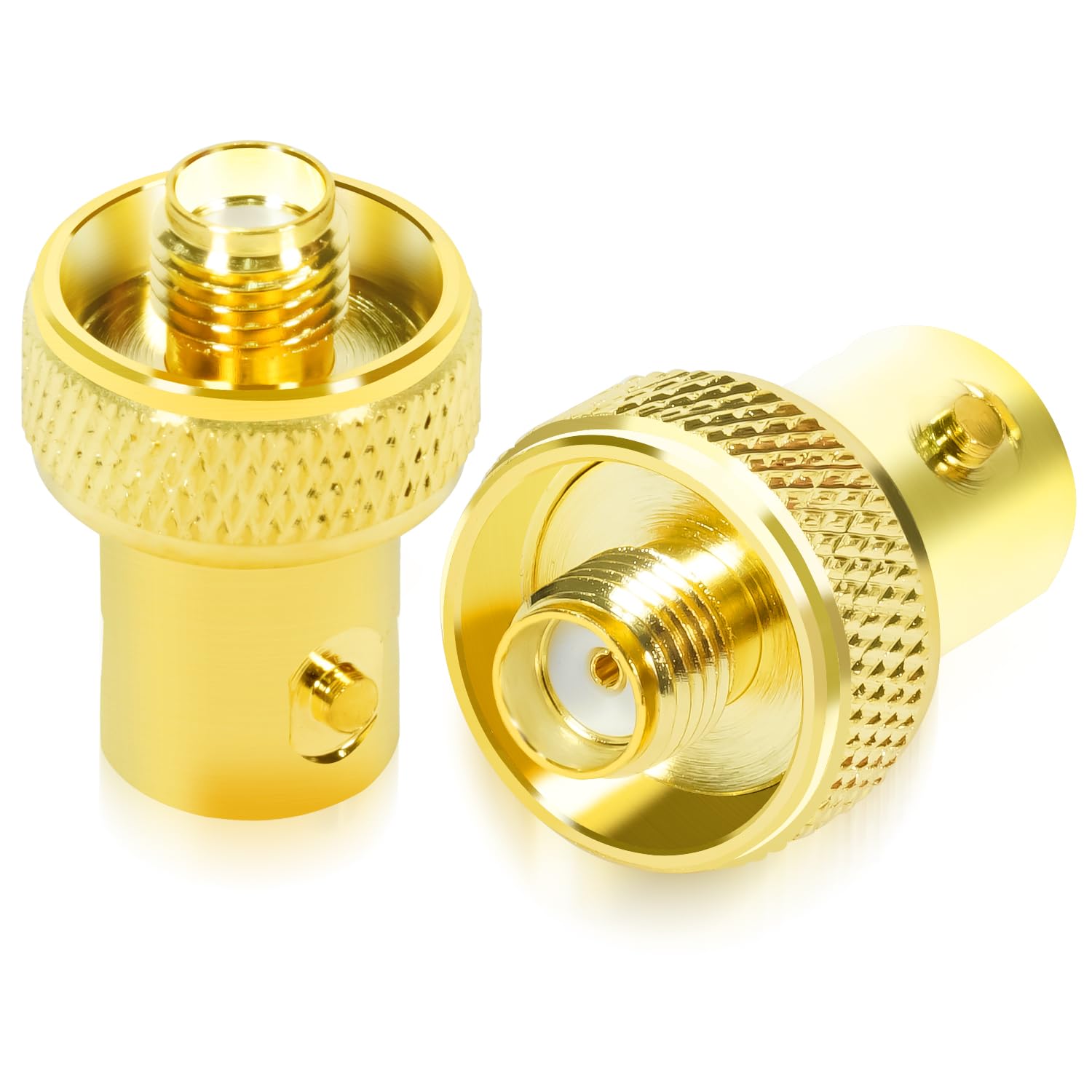 Fohevers 2 Pcs BNC Female to SMA Female Jack Adapter Connector for RF Antennas Wireless LAN Peripherals Coaxial Cable Wireless Portable Ham Radio