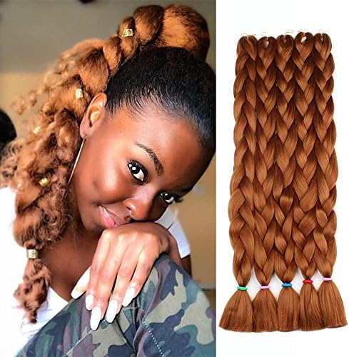 Lassie Jumbo Braids Hair Extensions 3 PCS/Lot 42 Inch 165g/pcs Kanekalon Fiber for Twist Braiding Hair(6pcs, Brown)