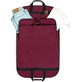DALIX 39" Garment Bag Cover for Suits and Dresses Clothing Foldable w Pockets in Maroon