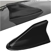 Sbulhia Shark Fin Antenna Cover for Car, Auto AM/FM Radio Signal Base Top Roof Aerial Cover with Adhesive Tape, Fashionable Shark Antenna Base Universal Replacement for Sedan SUV Van (Black)