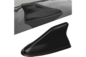 Sbulhia Shark Fin Antenna Cover for Car, Auto AM/FM Radio Signal Base Top Roof Aerial Cover with Adhesive Tape, Fashionable Shark Antenna Base Universal Replacement for Sedan SUV Van (Black)