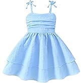 USKIDKK Toddler Girl Dress Kids Strap Dresses for Girls Summer Outfits Smocked Back Casual Beach Sundress