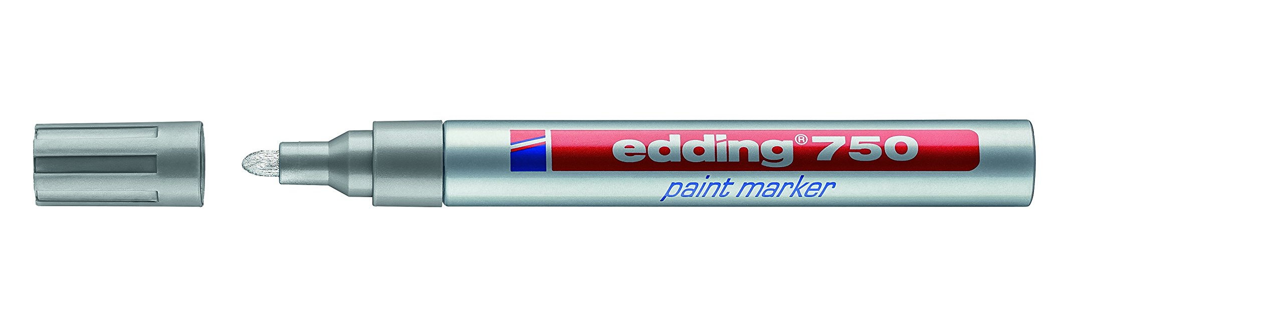 edding750 paint marker - silver - 10 pens - round tip 2-4 mm - paint marker for marking and labelling metal, glass, rocks or plastic - heat-resistant, permanent, smudge-proof and waterproof