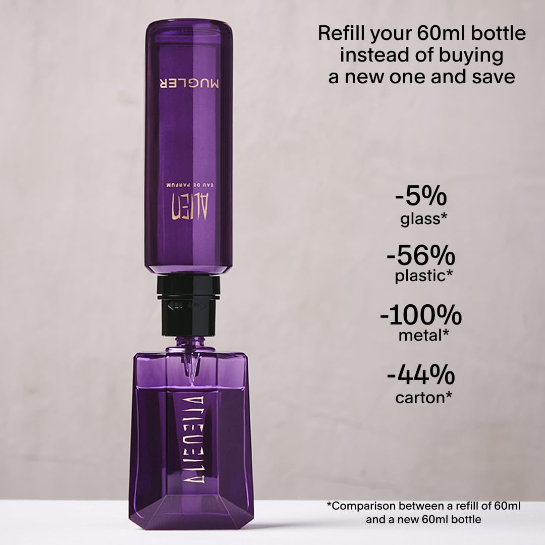 MUGLER Alien Eau de Parfum für Damen, luxuriöses und holzig-blumiges Damen Parfüm mit Amber und Jasmin, außergewöhnliches Duftspray im nachfüllbaren Flakon, sinnlicher Duft, 60 ml 3