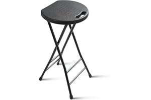COOZMENT 24-Inch Folding Stool with Handle, Folding Bar Stool with Non-Slip Feet,Folding Chair,Indoor and Outdoor Foldable Stool for Adults,600 lbs Capacity,Kitchen,Game Room(13"×11.5"×24")