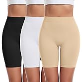 FRESBEIT 3 Pack Slip Shorts for Women Under Dress Comfortable Smooth Boyshorts Panties Biker Shorts