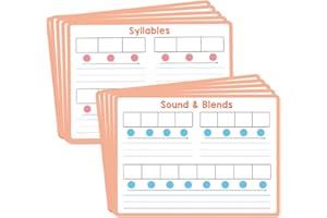 DYNWAVE 10 Pieces Dry Erase Sheets,Writling Cards,Phonemic Awareness Double Side Sounds Blends Whiteboard for Primary School 