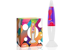 FineLiMoLa 14‘’White Base Magma Liquid Motion Lamp with Purple Liquid and Pink Wax for Adults Kids Night Light Lamp Decoration for Living-Room Bedroom Christmas Thanksgiving Day