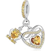 Birthstone Charms for Pandora Charms Bracelets - 925 Sterling Silver Infinity Heart Dangle Charm fit Bracelet and Necklace Birthday Jewelry Gifts For Women