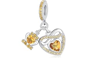 BETTY&SARAH Birthstone Charms for Pandora Charms Bracelets - 925 Sterling Silver Infinity Heart Dangle Charm fit Bracelet and Necklace Birthday Jewelry Gifts For Women