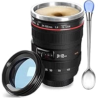 Camera Lens Coffee Mug,Camera Lens Mug,Fun Photo Coffee Mugs Stainless Steel Lens Mug Thermos Great Gifts for…