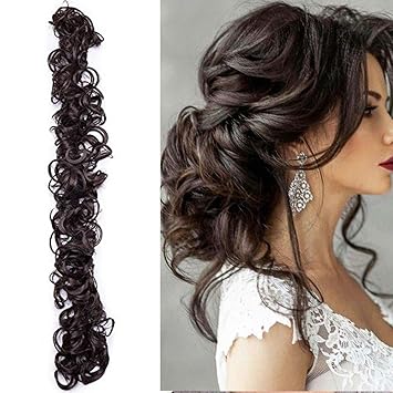 Long Hair Bun Scrunchy Scrunchie Up Do Hairpiece Curly Messy Hair