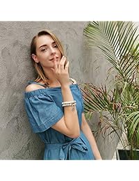 Tree of Life - Pulsera con cuentas de ágata tibetana y jaspe turquesa, juego de pulsera de cuentas de chakra para playa - Ocean Jewelry