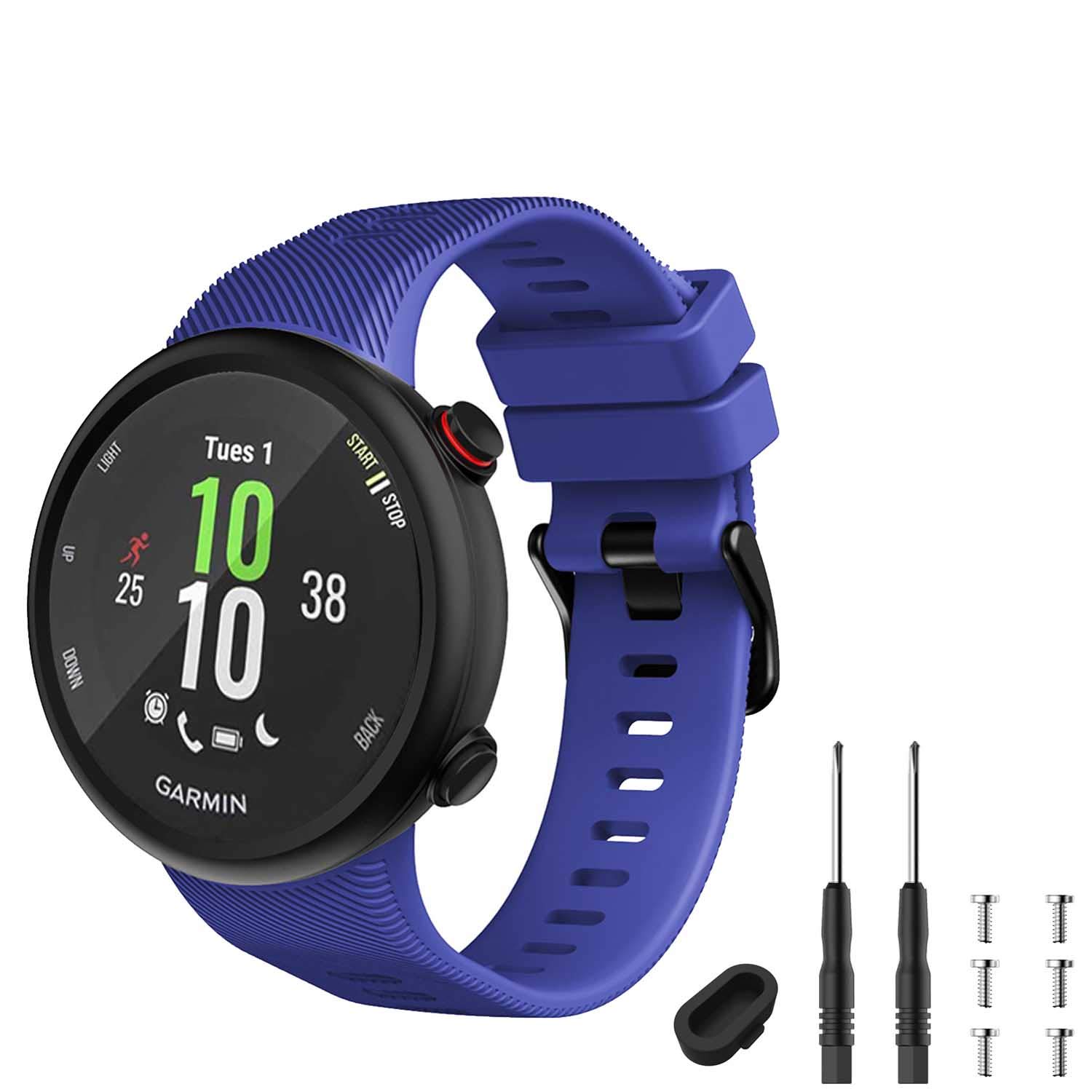 TopPerfekt Strap Compatible with Garmin Forerunner 45s, Sport Silicone Wristband Arm Band Replacement Bracelet for Forerunner 45s (Blue)