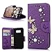 YOKIRIN Galaxy S8 Wallet Case, Luxury 3D Handmade Crystal Rhinestone Case Embossed Double Bling Butterfly PU Leather with Wrist Strap Stand Credit Card ID Holders Skin for Samsung Galaxy S8, Purple
