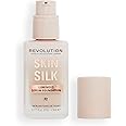 Revolution Beauty, Skin Silk Serum Foundation, Light to Medium Coverage, Lightweight & Radiant Finish, Contains Hyaluronic Acid, F2 Fair Skin Tones, 0.77 Fl. Oz.