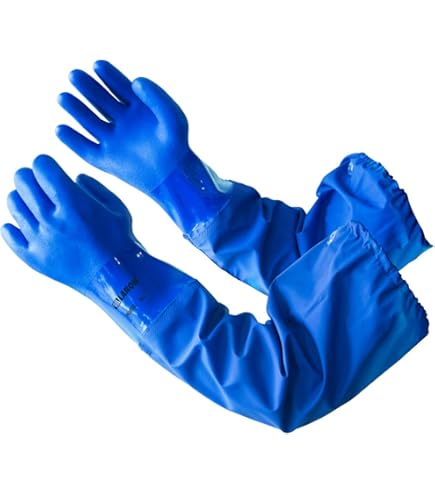 Atlas 772 Nitrile Coated Gloves - 26 Inch Long, Cotton Lined, Chemical & Water Resistant (Medium)