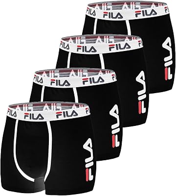 Boxer Uomo Cotone, libertà di movimento, confortevole, set di 4, Nero, Taglie M