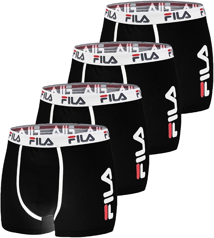Boxer Uomo Cotone, libertà di movimento, confortevole, set di 4, Nero, Taglie M