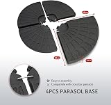 Straame 4pcs Garden Water Parasol Base Circle Weight Stand 60kg/80kg view 3