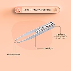 Slant Tip Lighted Tweezers for Eyebrows