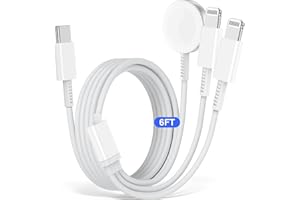 AYicaa Apple Watch Charger Cable USB C for iPhone-iWatch-iPods Charger Cord 6FT Travel Charger Cable for iPhone iWatch Charger Fast Charging Devices for iPhones Watch Series 9/8/7/6/5/4/3/Ultra 2/1/SE