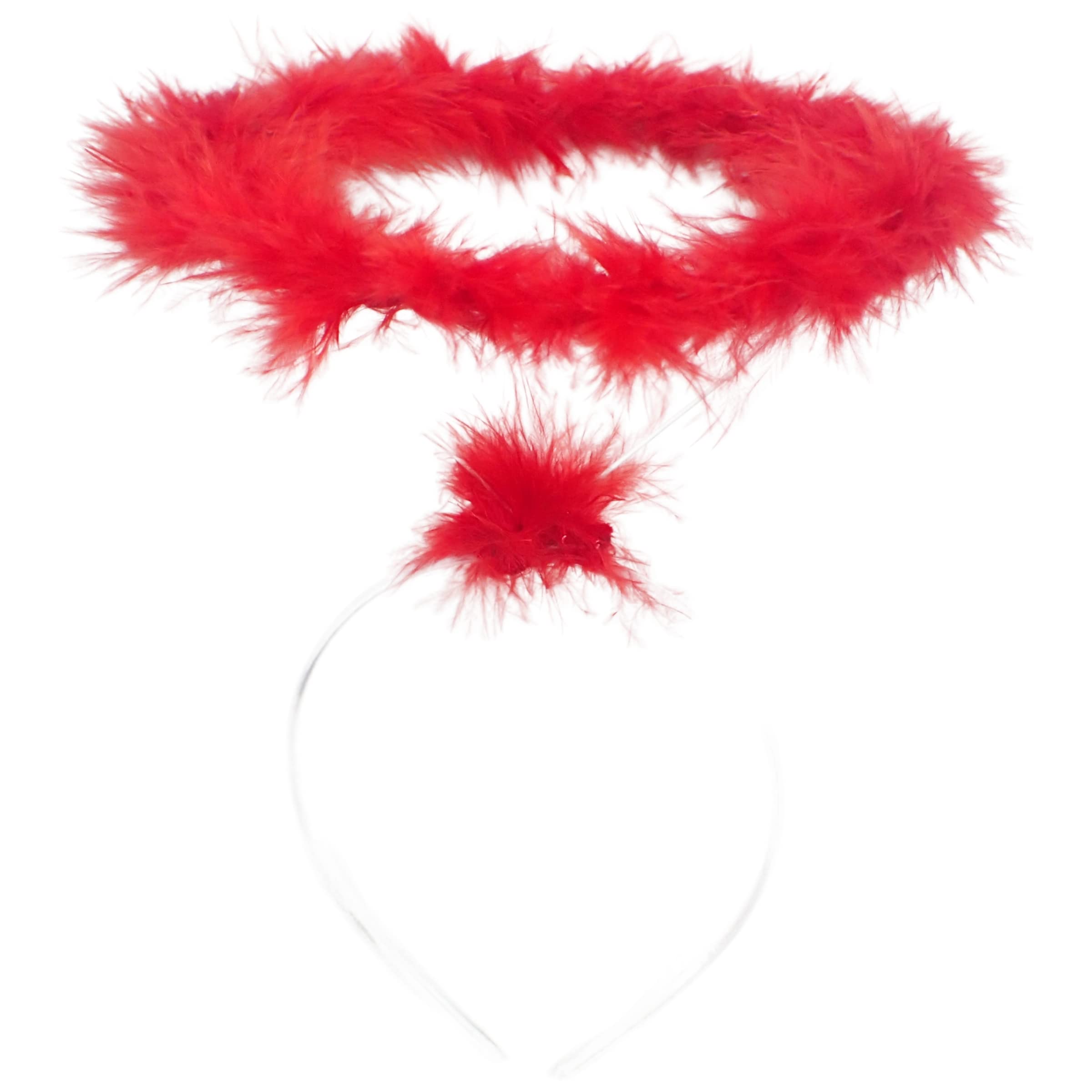 Topkids Accessories Angel Halo - Christmas Headbands for Adults, Complement for Angel Costume Kids, Fancy Dress Nativity Halloween Costume Addition, Dress Up Party Halo Headband (Red Feather) — image 1