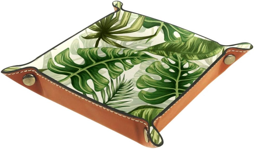 Eslifey Aufbewahrungsbox mit Palmenblätter-Muster, für den Schreibtisch