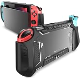 Mumba Dockable Case Compatible with Nintendo Switch 1 (2017 Release), [Blade Series] TPU Grip Protective Cover Case with Ergonomic Design and Comfort Grip,Accessories for Switch (Black)