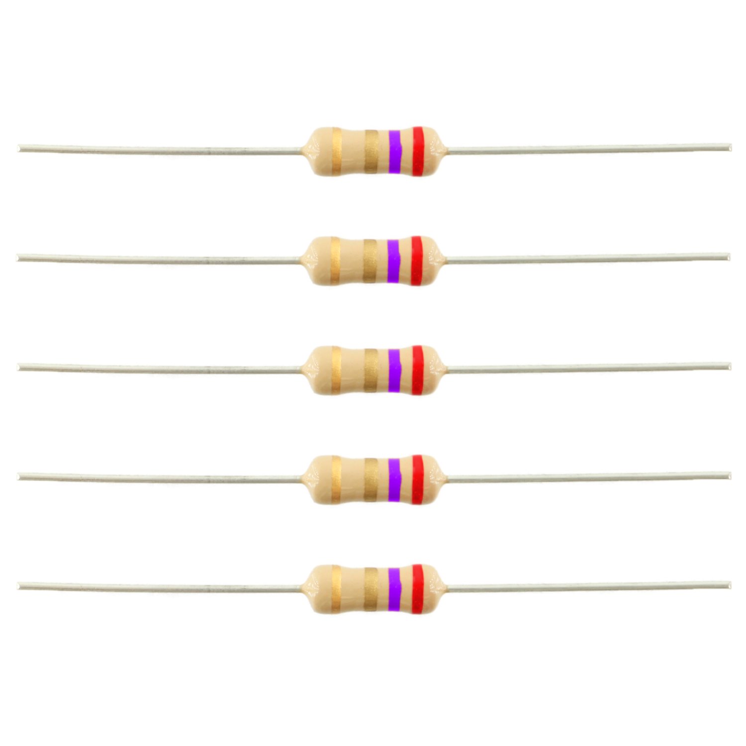 1 Watt Carbon Film Resistor, 2.7 Ohm Pkg. of 5