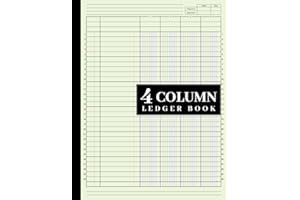 4 Column Ledger Book: Large Accounting Ledger for Bookkeeping/Four Column Ledger Notebook for Personel Use and Small Business/Account Book/8.5 X 11 Inches, White Paper.