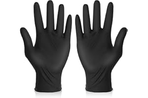 Bruislard 2Pairs Hair Dye Gloves Reusable Cleaning Gloves Black Rubber Glove Non-slip Bouncy Professional Hair Coloring Accessories for Salon Hair Dyeing(Large)