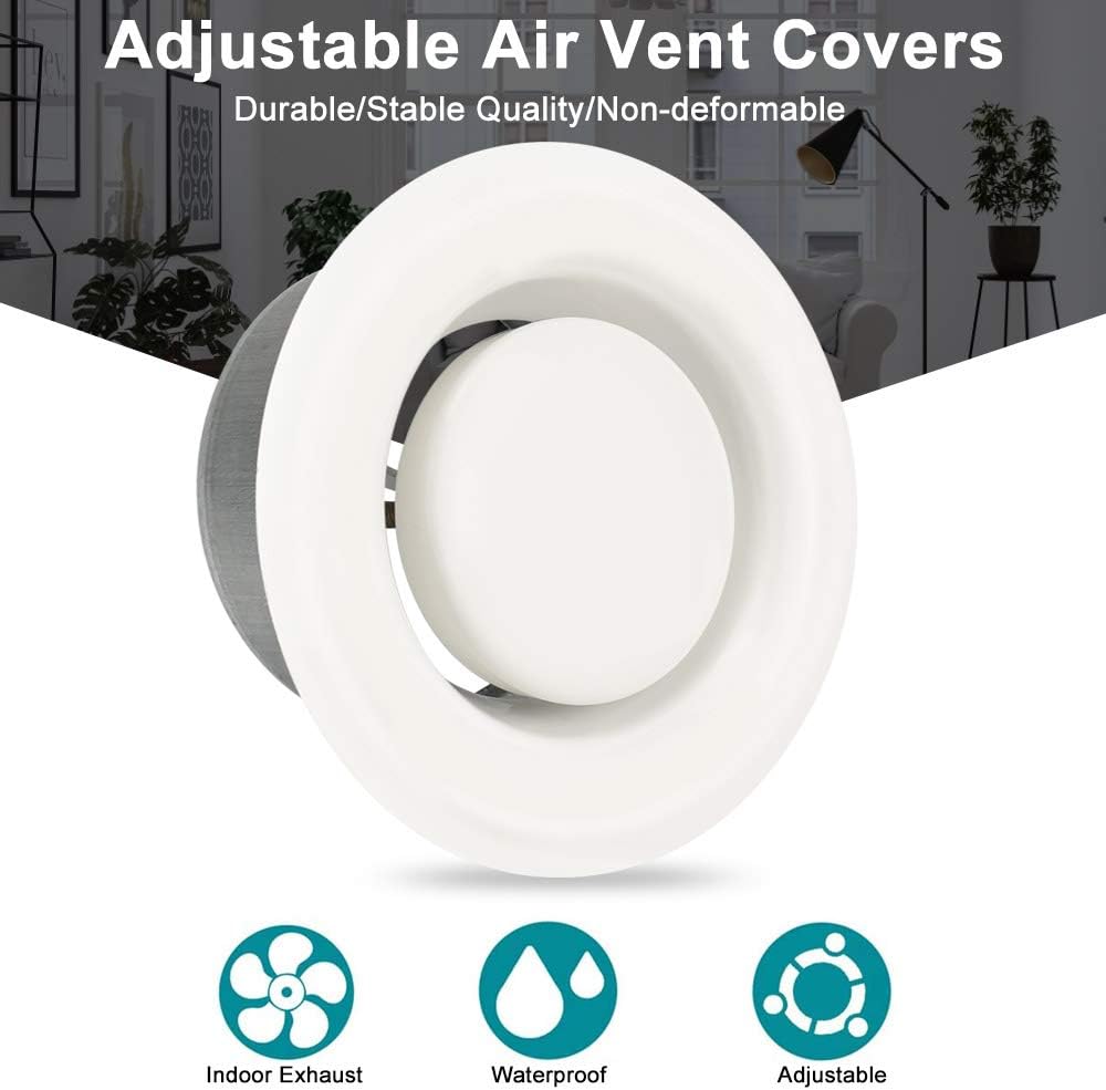 AFASOES Round Ceiling Vent Adjustable Air Valve Grill Ventilation ...