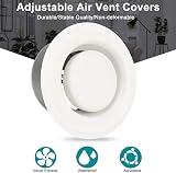 AFASOES Round Ceiling Vent Adjustable Air Valve Grille 100mm 4" Metal White view 3