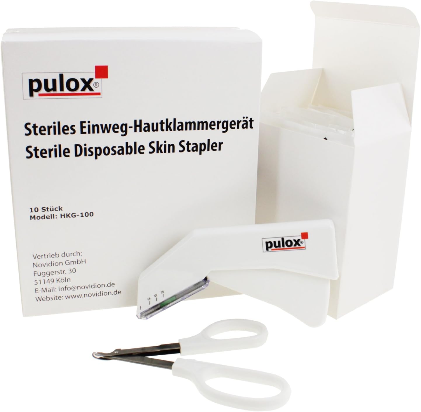 10x Pulox Skin Stapler Sterile Disposable + Remover (Set) Disposable Instrument with 35 brackets