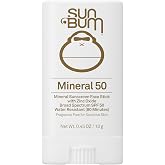 Sun Bum Mineral SPF 50 Face Stick Sunscreen - Travel Size, 0.45 oz | Broad Spectrum Sunscreen, for Sensative Skin, Vitamin E, Hawaii 104 Act Compliant (No Octinoxate &amp; Oxybenzone)