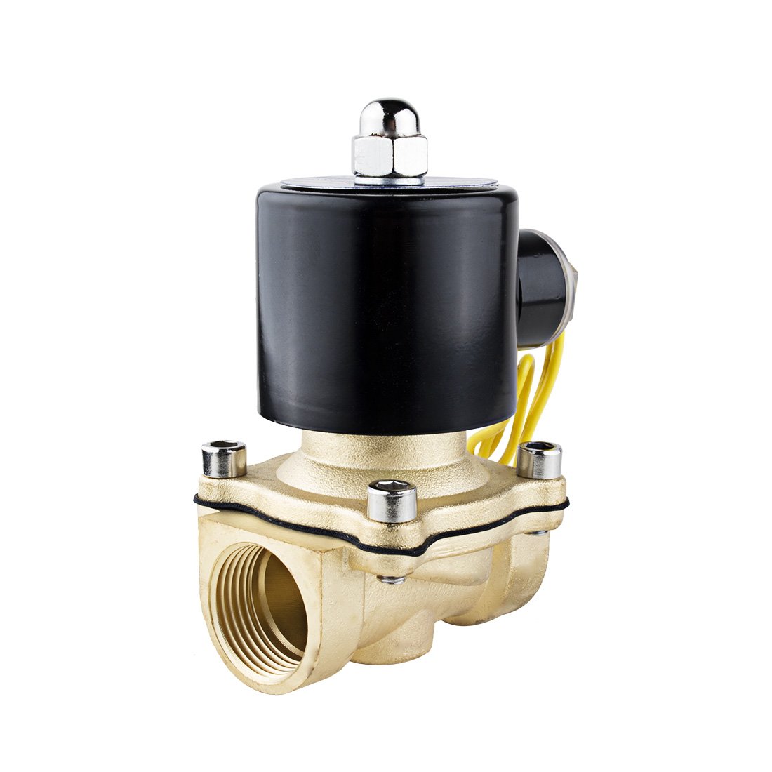 uxcell AC 110V 2W200-20 NPT 3/4 inches Normally Closed 2 Way N/C Brass Solenoid Valve for Water Air Gas Fuels